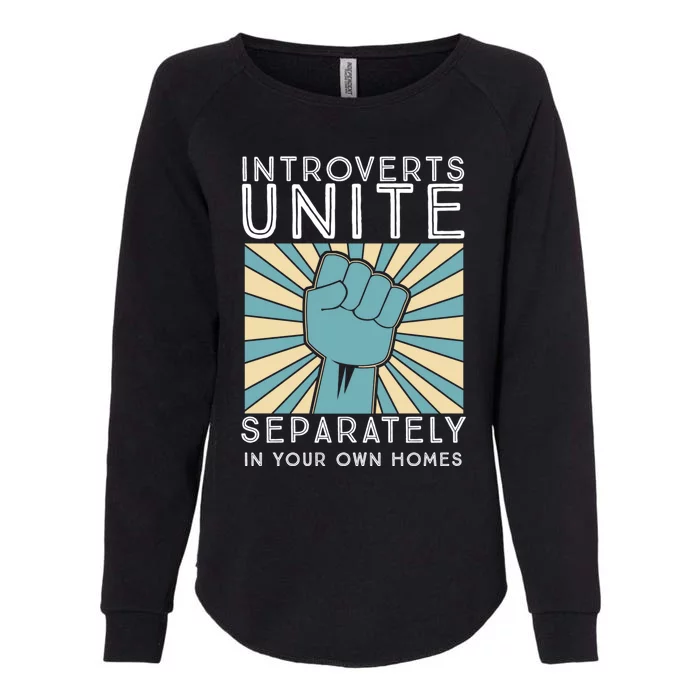 Introverts Unite Separately In Your Own Homes Funny Gift Womens California Wash Sweatshirt