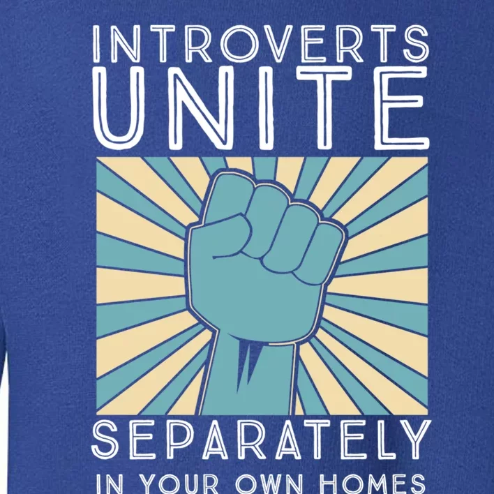 Introverts Unite Separately In Your Own Homes Funny Gift Toddler Sweatshirt