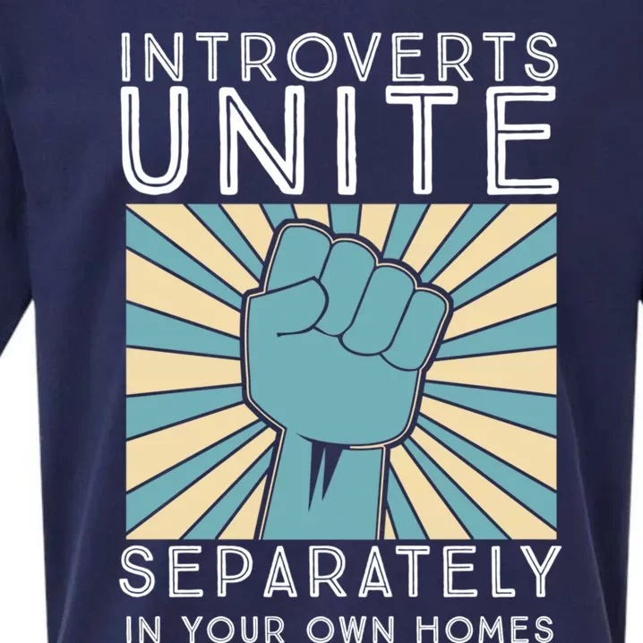 Introverts Unite Separately In Your Own Homes Funny Gift Sueded Cloud Jersey T-Shirt