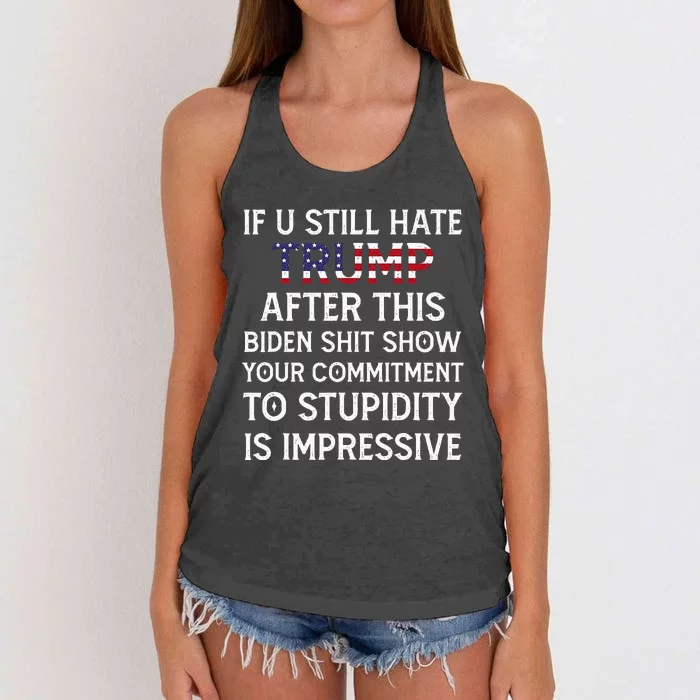 If U Still Hate Trump After This Biden Women's Knotted Racerback Tank