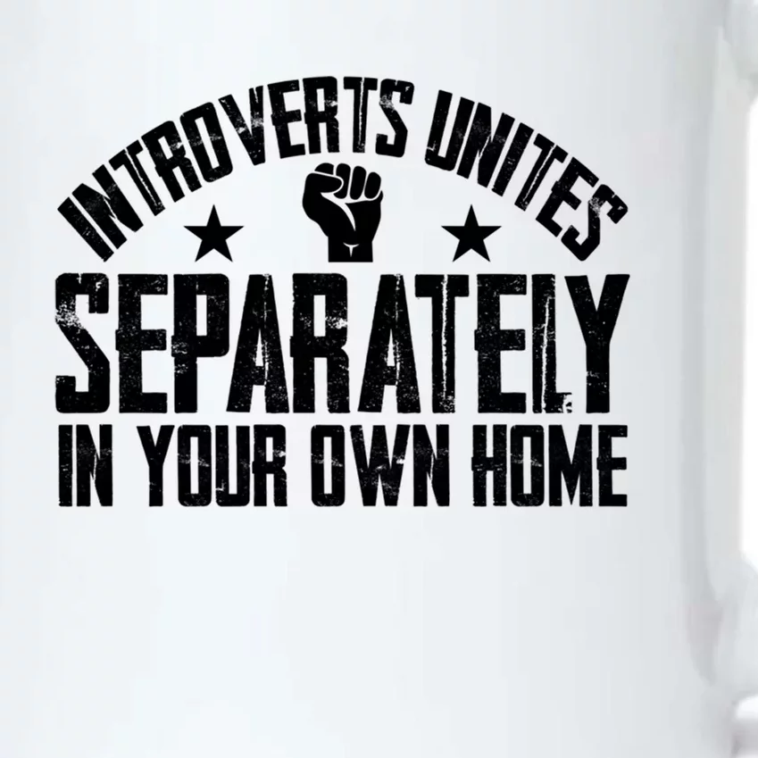 Introverts Unites Separately In Your Own Home Giftgiftgift Cool Gift Black Color Changing Mug