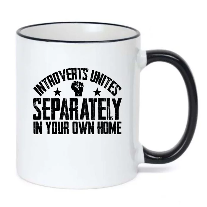 Introverts Unites Separately In Your Own Home Giftgiftgift Cool Gift Black Color Changing Mug