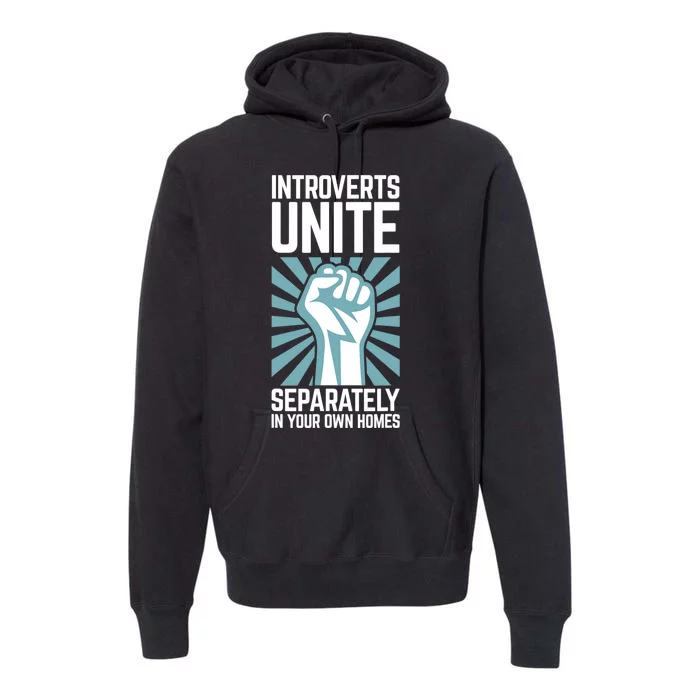 Introverts Unite Separately In Your Own Homes Premium Hoodie