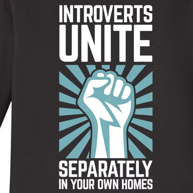 Introverts Unite Separately In Your Own Homes Baby Long Sleeve Bodysuit