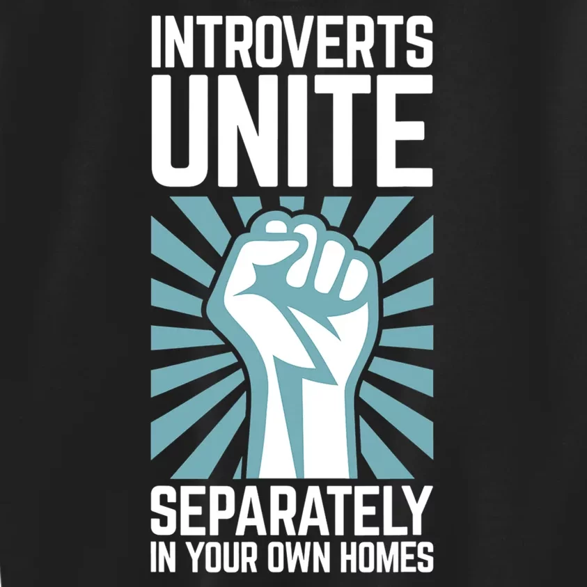 Introverts Unite Separately In Your Own Homes Kids Sweatshirt