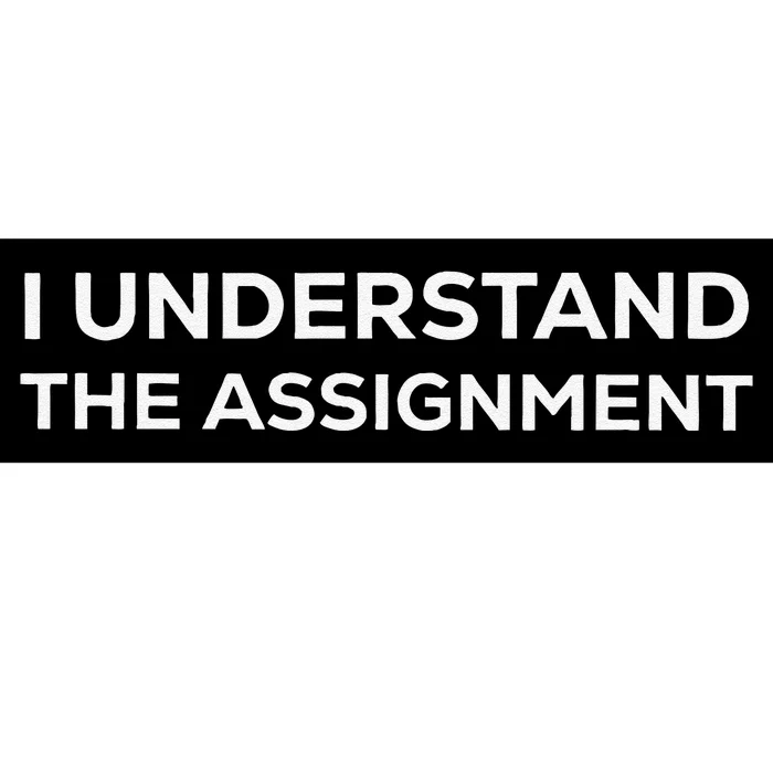 I Understand The Assignment Bumper Sticker