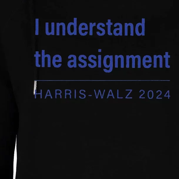 I Understand The Assignment Harris Walz 2024 Womens Funnel Neck Pullover Hood