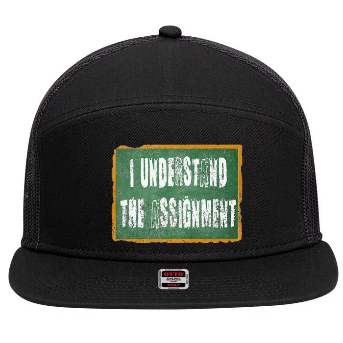 I Understand The Assignment 7 Panel Mesh Trucker Snapback Hat