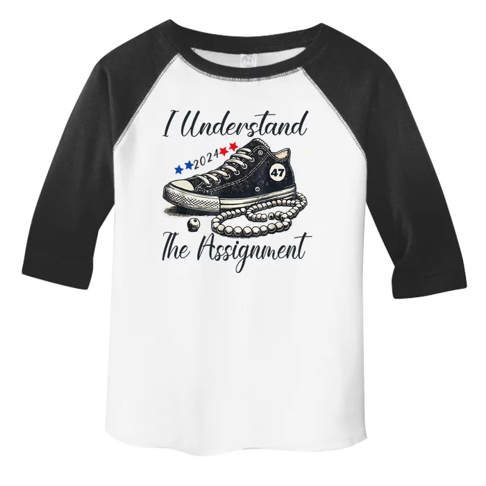 I Understand The Assignment Chucks And Pearls Election 2024 Toddler Fine Jersey T-Shirt