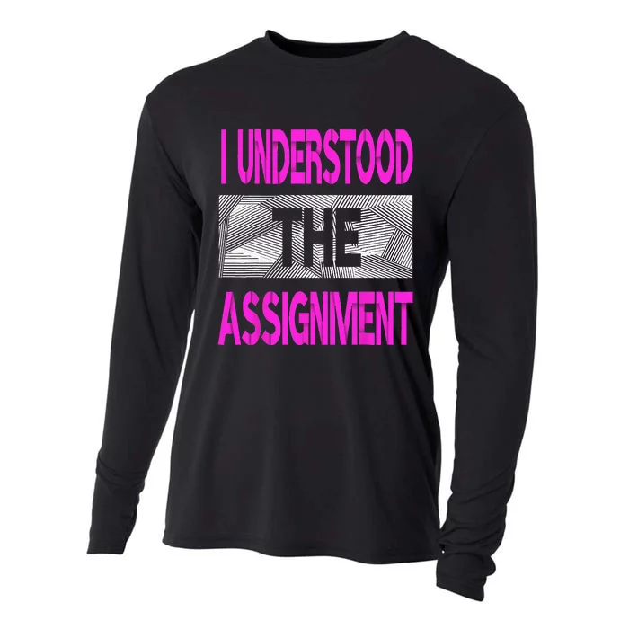 I Understood The Assignment Pink Color Graphic Cooling Performance Long Sleeve Crew