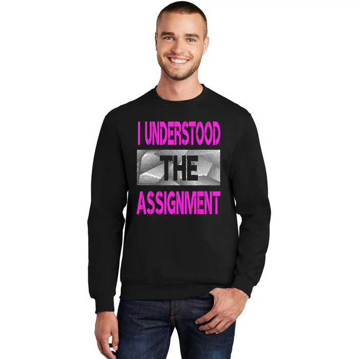 I Understood The Assignment Pink Color Graphic Tall Sweatshirt