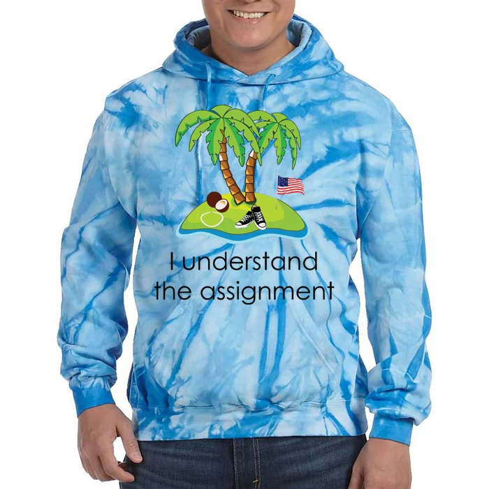 I Understand The Assignment Coconut Tree Kamalaharris Tie Dye Hoodie