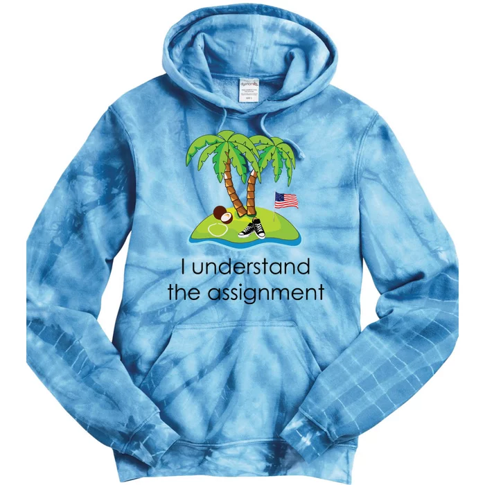 I Understand The Assignment Coconut Tree Kamalaharris Tie Dye Hoodie