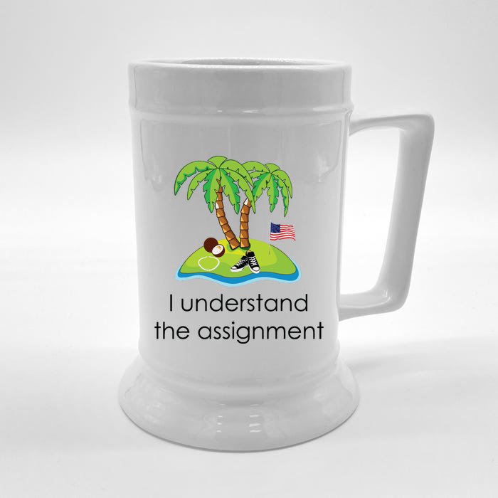 I Understand The Assignment Coconut Tree Kamalaharris Front & Back Beer Stein