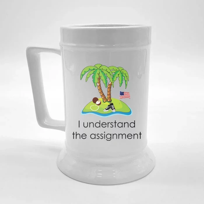 I Understand The Assignment Coconut Tree Kamalaharris Front & Back Beer Stein