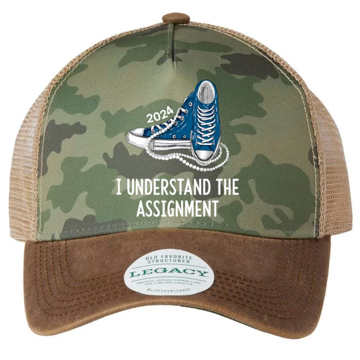 I Understand The Assignment Sneakers And Pearls Kamala 2024 Legacy Tie Dye Trucker Hat