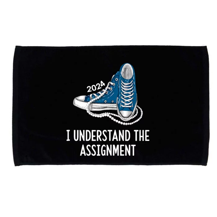 I Understand The Assignment Sneakers And Pearls Kamala 2024 Microfiber Hand Towel