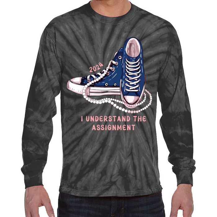 I Understand The Assignment Vote Blue Election 2024 Tie-Dye Long Sleeve Shirt