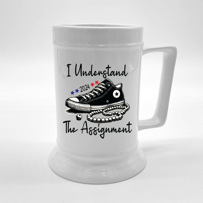 I Understand The Assignment Chucks And Pearls Election 2024 Front & Back Beer Stein