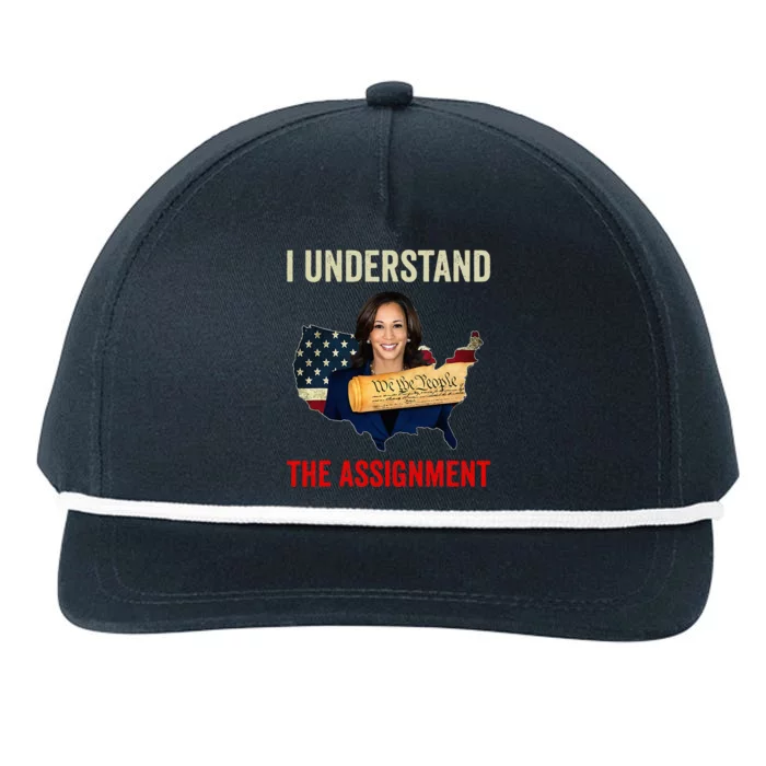 I Understand The Assignment Vote Kamala Harris 2024 Snapback Five-Panel Rope Hat