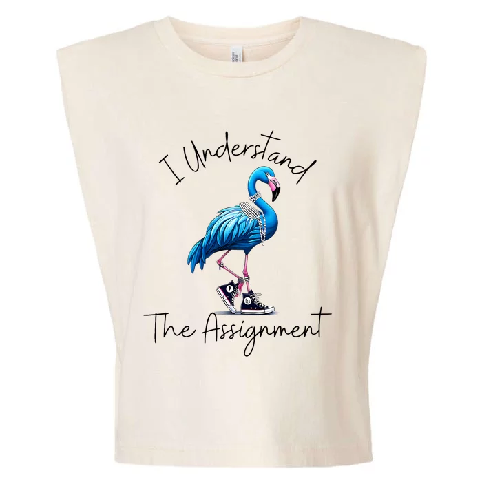 I Understand The Assignment Flamingo Chucks Comma La Garment-Dyed Women's Muscle Tee