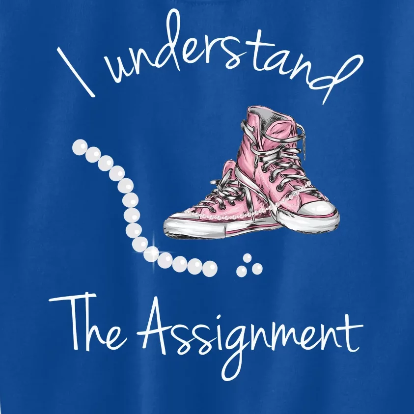 I Understand The Assignment Kamala Harris Sneaker Kids Sweatshirt