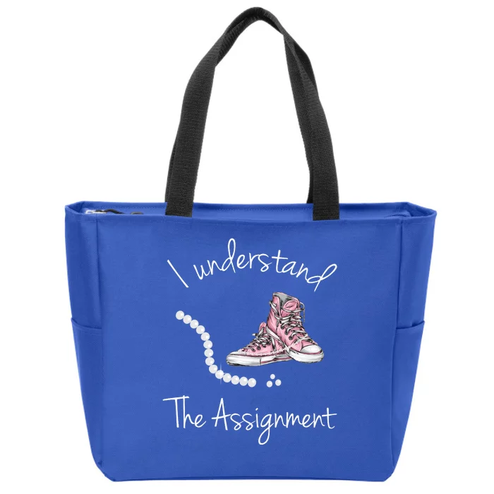 I Understand The Assignment Kamala Harris Sneaker Zip Tote Bag