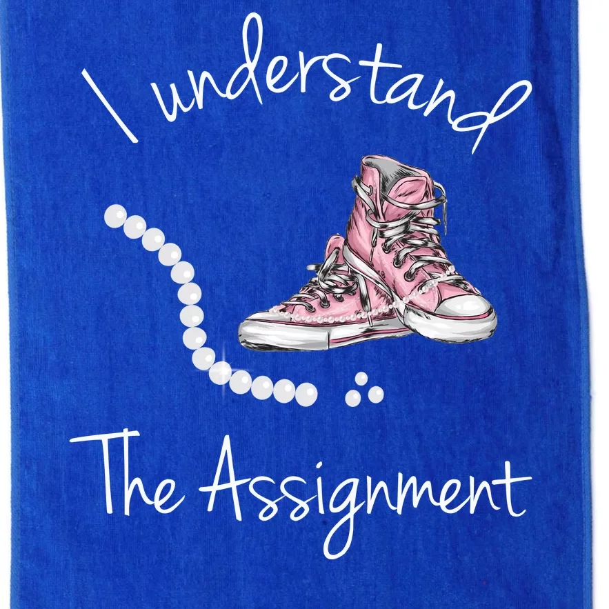 I Understand The Assignment Kamala Harris Sneaker Platinum Collection Golf Towel