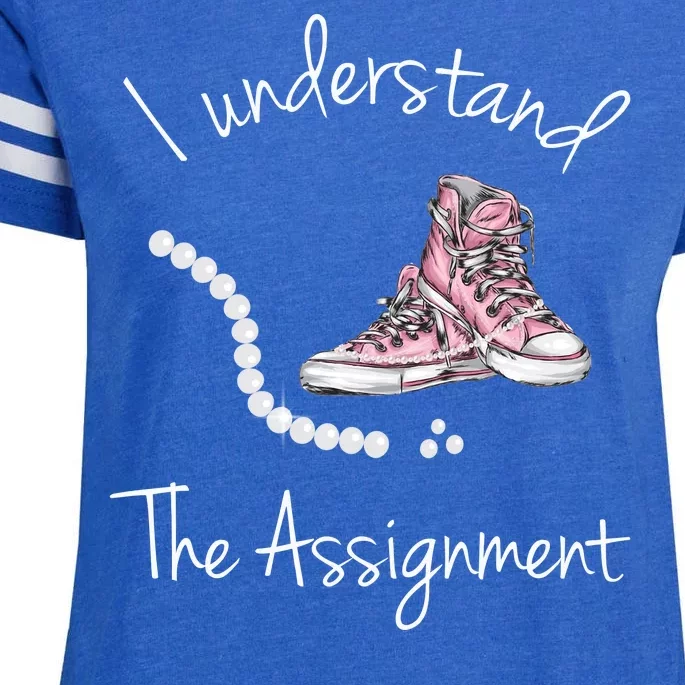 I Understand The Assignment Kamala Harris Sneaker Enza Ladies Jersey Football T-Shirt