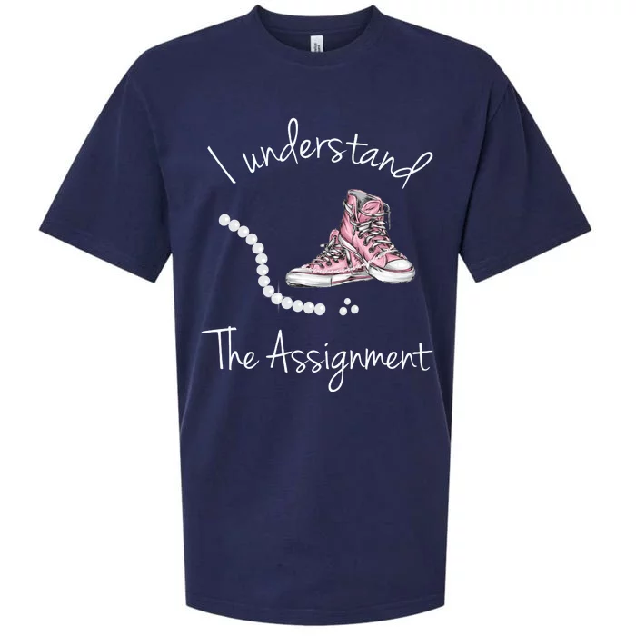 I Understand The Assignment Kamala Harris Sneaker Sueded Cloud Jersey T-Shirt