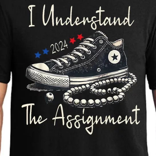 I Understand The Assignment Chucks And Pearls Kamala Harris 2024 Pajama Set