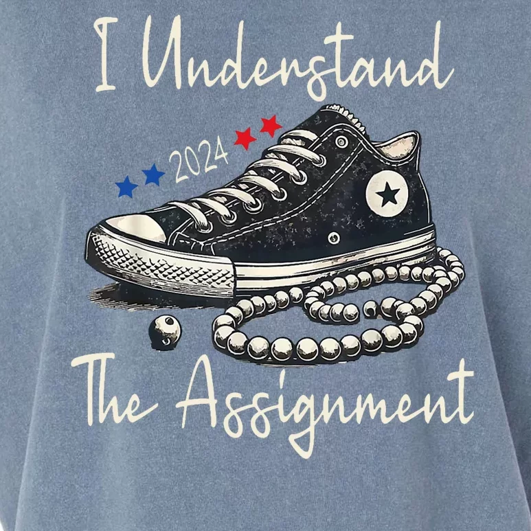 I Understand The Assignment Chucks And Pearls Kamala Harris 2024 Garment-Dyed Women's Muscle Tee