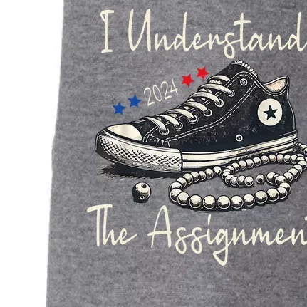 I Understand The Assignment Chucks And Pearls Kamala Harris 2024 Doggie 3-End Fleece Hoodie