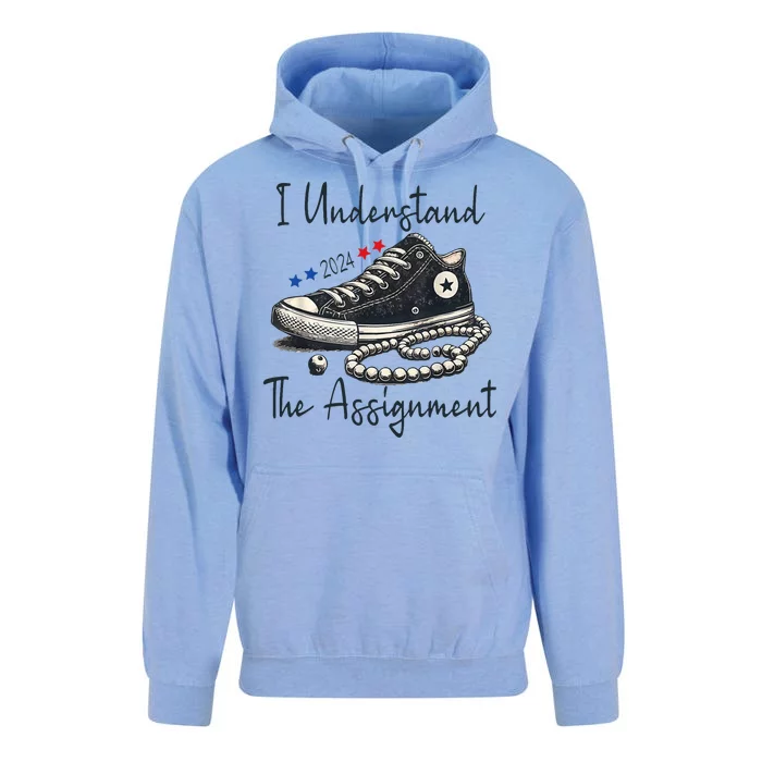 I Understand The Assignment Chucks And Pearls Kamala Harris 2024 Unisex Surf Hoodie