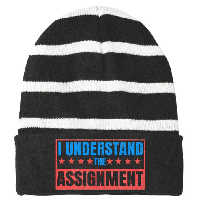 I Understand The Assignment Striped Beanie with Solid Band