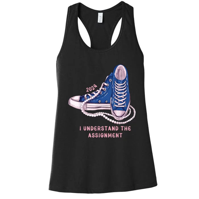 I Understand The Assignment Vote Blue Election 2024 Women's Racerback Tank