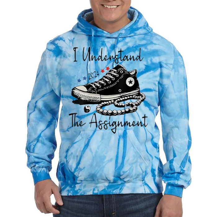 I Understand The Assignment Vote Blue Rally Kamala 2024 Tie Dye Hoodie