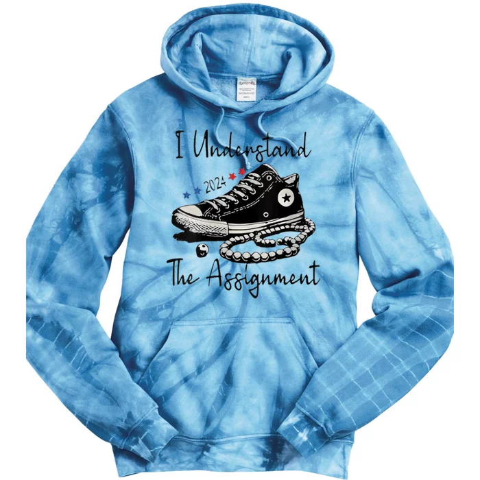 I Understand The Assignment Vote Blue Rally Kamala 2024 Tie Dye Hoodie