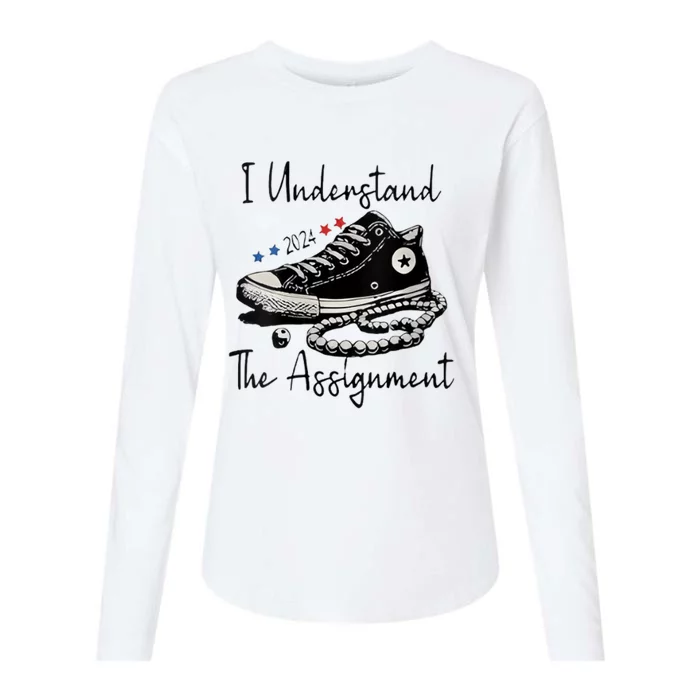 I Understand The Assignment Vote Blue Rally Kamala 2024 Womens Cotton Relaxed Long Sleeve T-Shirt