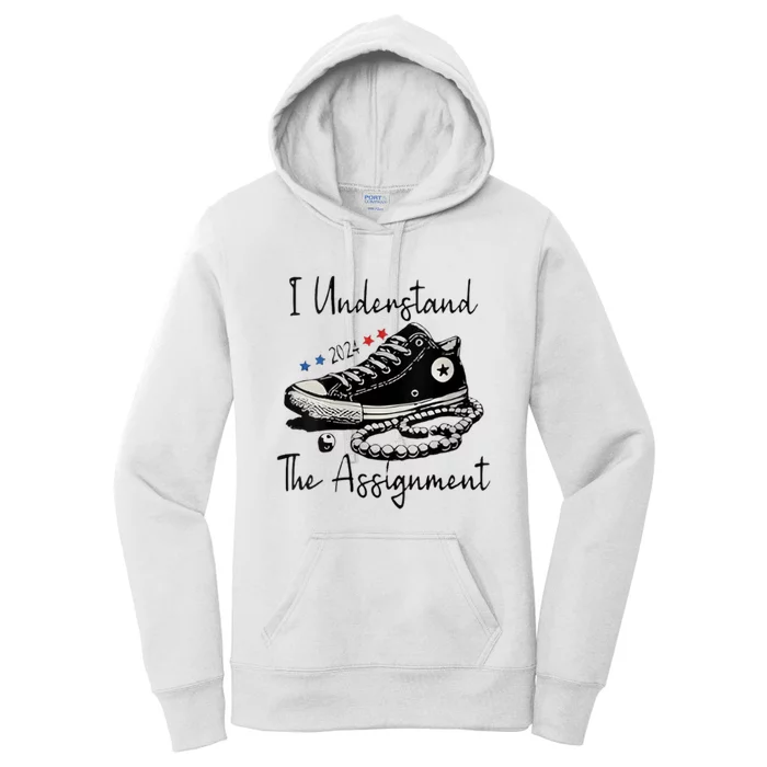 I Understand The Assignment Vote Blue Rally Kamala 2024 Women's Pullover Hoodie