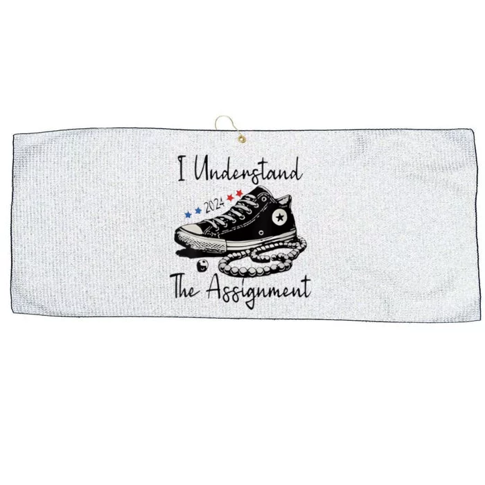 I Understand The Assignment Vote Blue Rally Kamala 2024 Large Microfiber Waffle Golf Towel