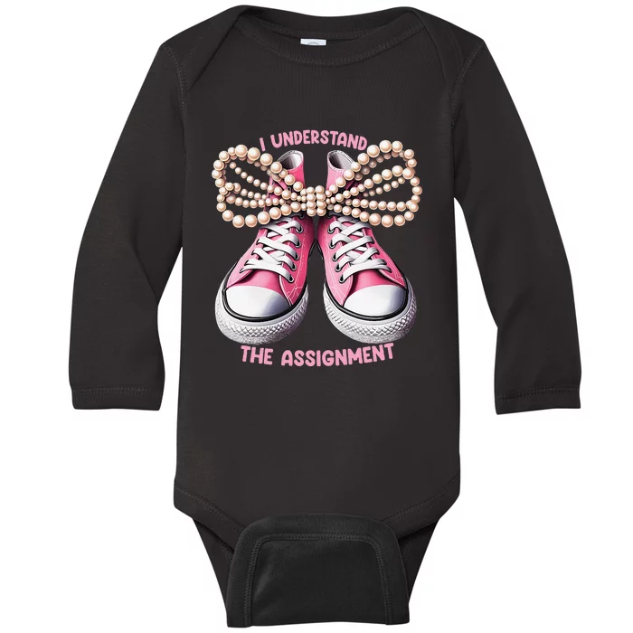 I Understand The Assignment Shoes & Pearl Kamala Harris Gift Baby Long Sleeve Bodysuit