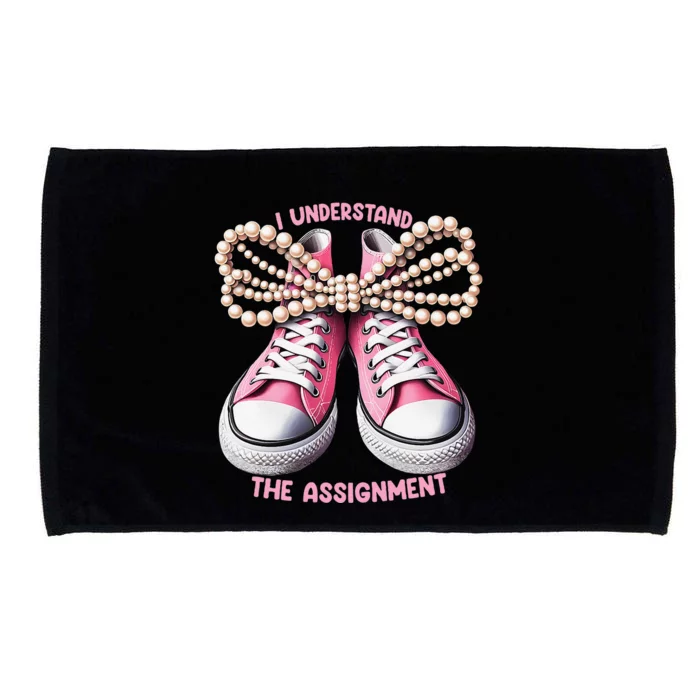 I Understand The Assignment Shoes & Pearl Kamala Harris Gift Microfiber Hand Towel