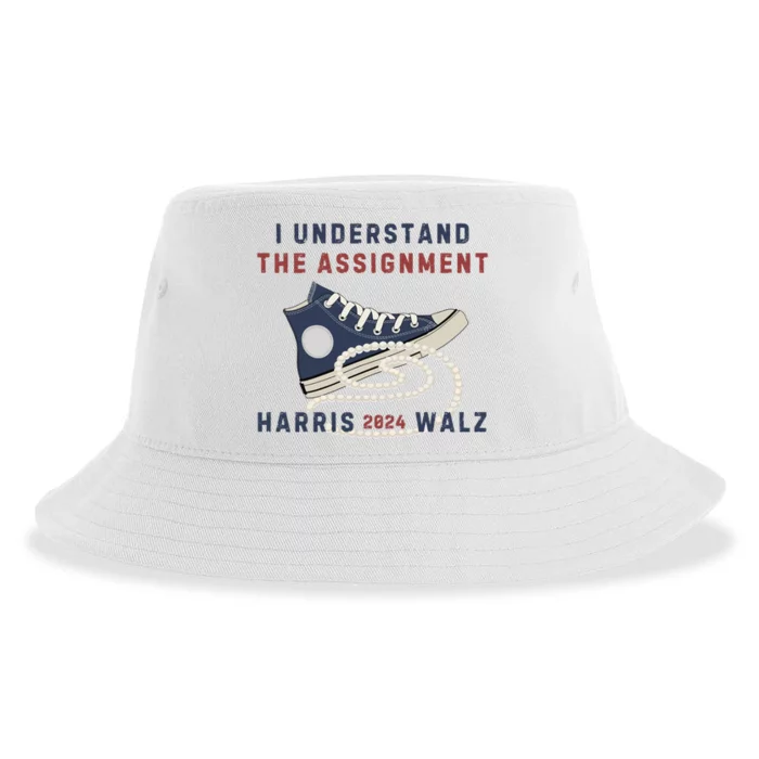 I Understand The Assignment Harris Walz 2024 Sustainable Bucket Hat