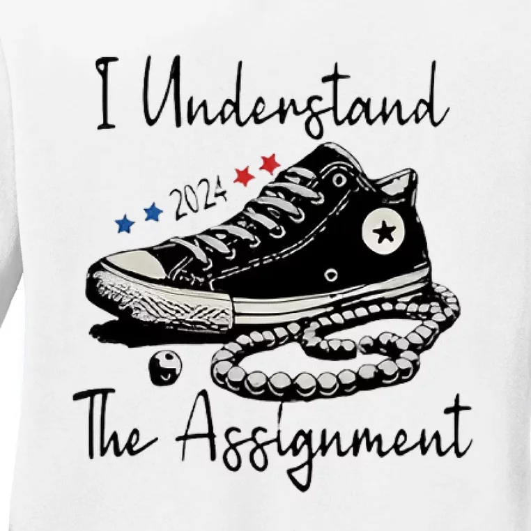 I Understand The Assignment Vote Blue Rally Kamala 2024 Ladies Long Sleeve Shirt