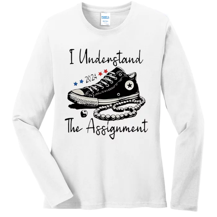 I Understand The Assignment Vote Blue Rally Kamala 2024 Ladies Long Sleeve Shirt