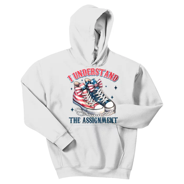 I Understand The Assignment Chucks And Pearls Election 2024 Kids Hoodie