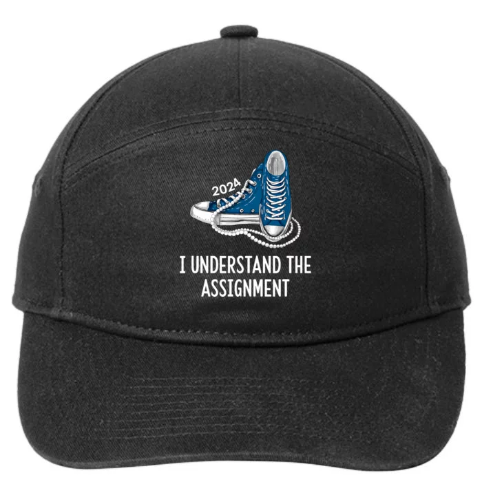 I Understand The Assignment Sneakers And Pearls Kamala 2024 7-Panel Snapback Hat