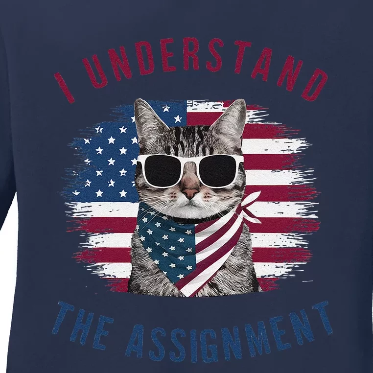 I Understand The Assignment Cat Childless Cat Lady Ladies Long Sleeve Shirt