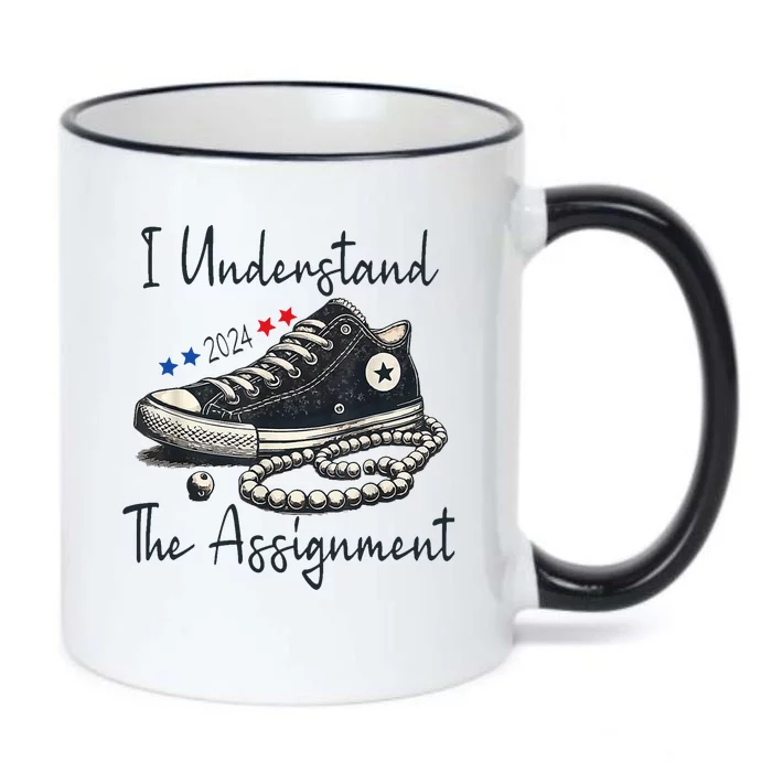 I Understand The Assignment Chucks And Pearls Kamala Harris Black Color Changing Mug